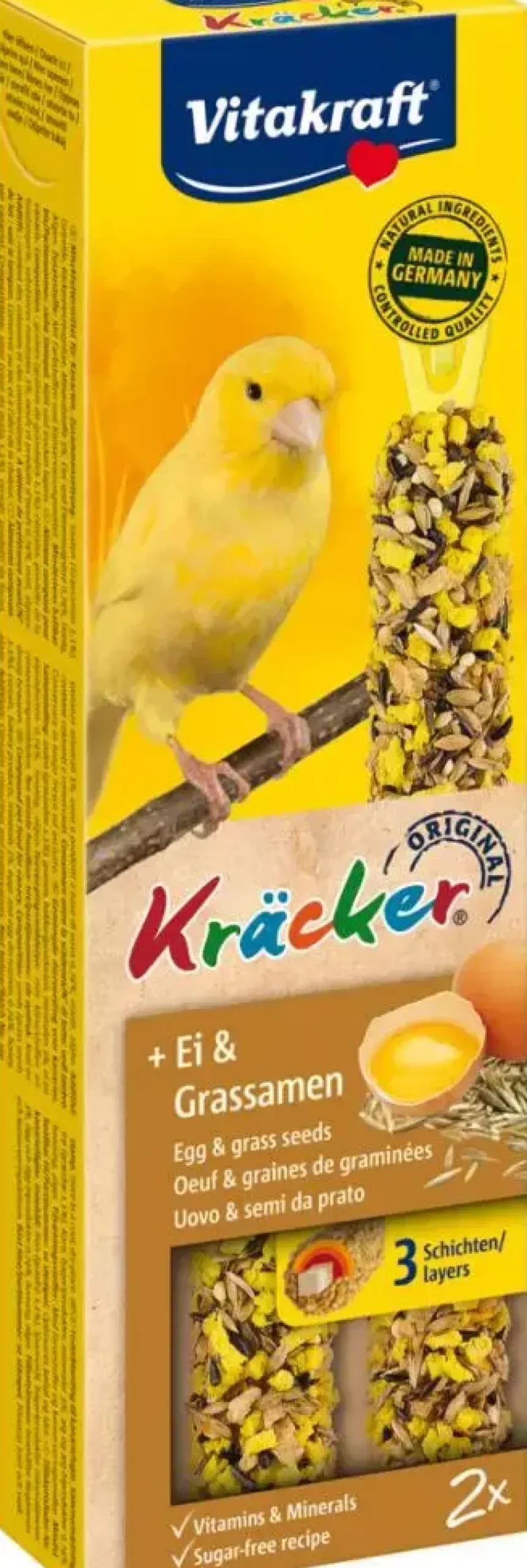 Vitakraft ei/graszaad-kräcker kanarie, 2in1. (10)