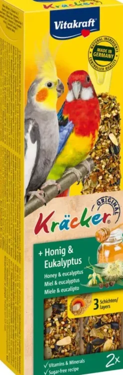 Vitakraft honing/eucalyptus-kräcker valkparkiet, 2in1. (8)