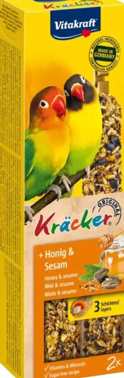 Vitakraft honing/sesam-kräcker agaporniden, 2in1. (8)