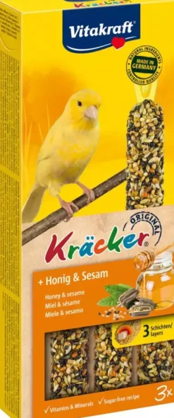 Vitakraft honing/sesam-kräcker kanarie, 3in1