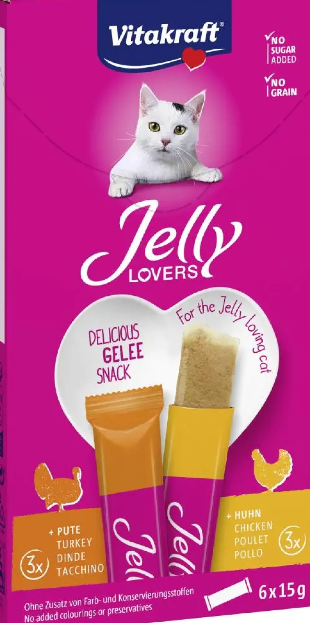 Vitakraft Jelly Lovers multipack kip & kalkoen 6 x 15g