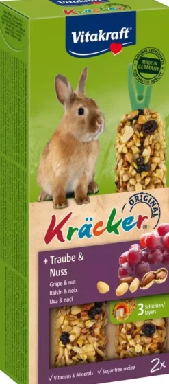 Vitakraft Kräcker dwergkonijn druif & noot 2-in-1