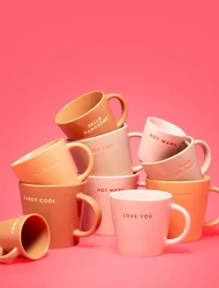 Vondels cappuccinokop keramiek ciao bella 9x9.5cm orange