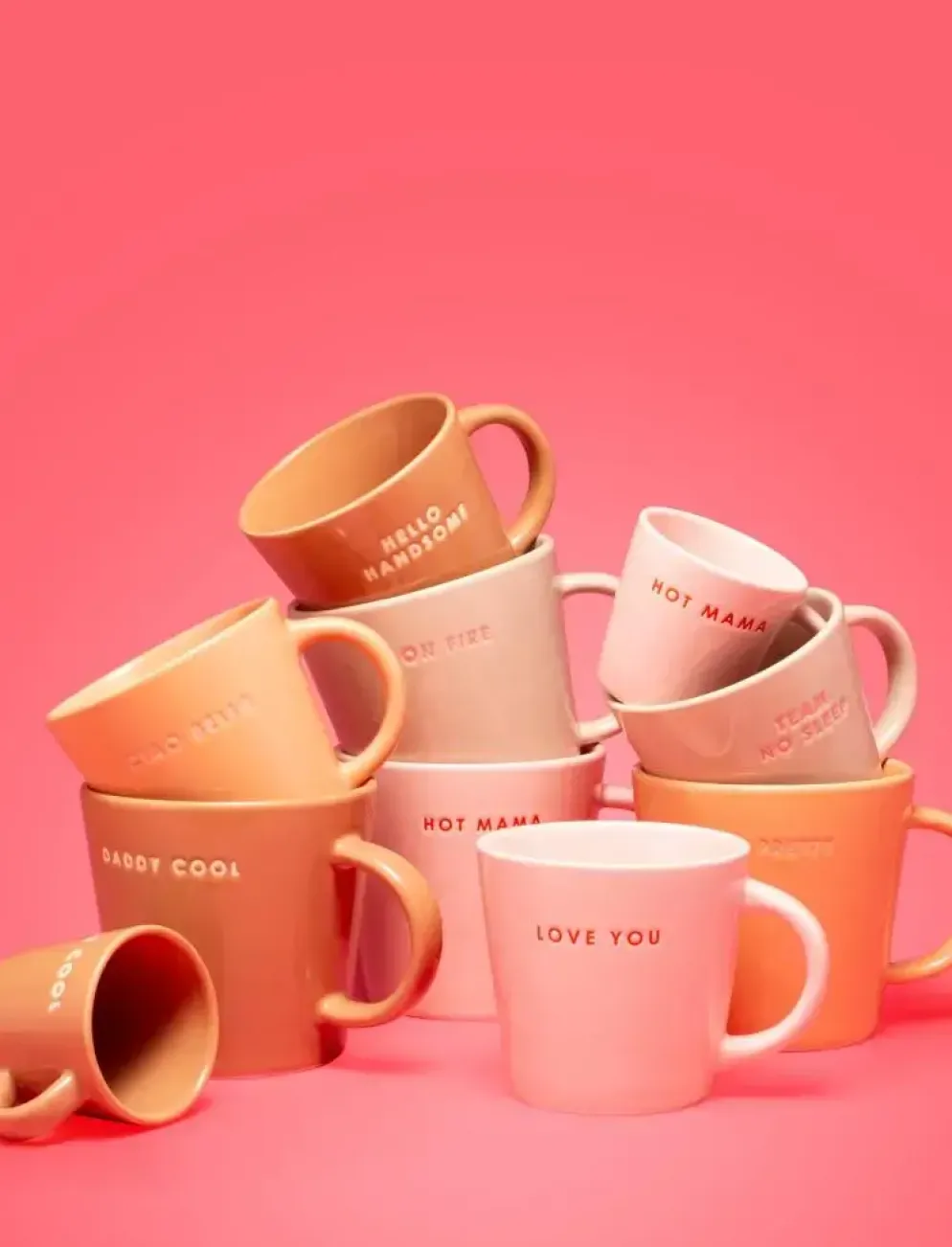 Vondels cappuccinokop keramiek ciao bella 9x9.5cm orange