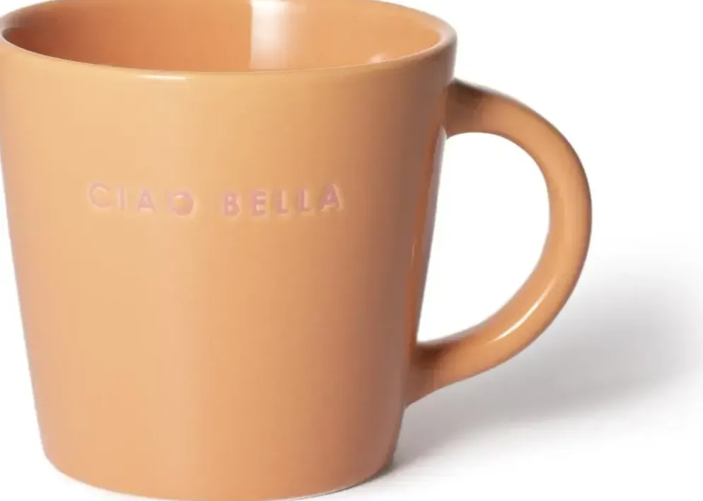 Vondels cappuccinokop keramiek ciao bella 9x9.5cm orange