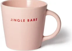 Vondels cappuccinokop keramiek jingle babe 9x9.5cm roze