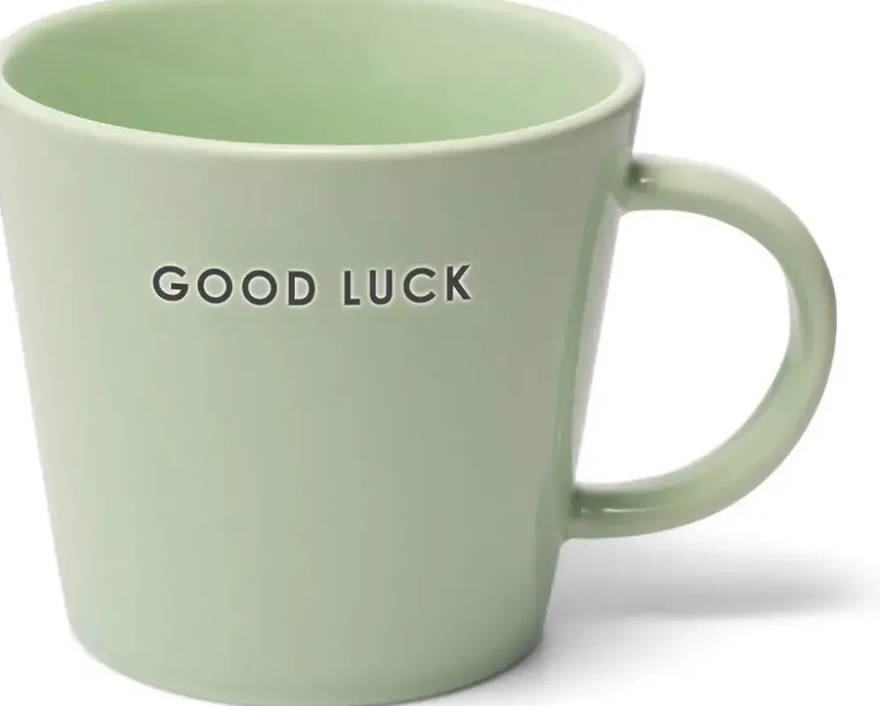 Vondels cappuccinokop keramiek good luck 9x9.5cm light green