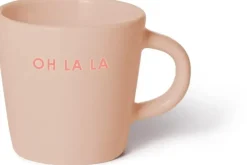 Vondels espressokop keramiek oh la la 5.5x7.5cm beige