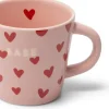 Vondels espressokop keramiek babe hearts 5.5x7.5cm pink