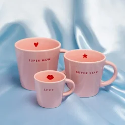 Vondels espressokop keramiek sexy 5.5x7.5cm pink