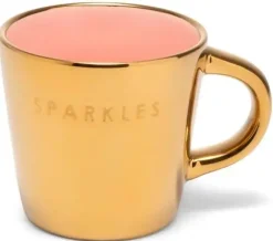 Vondels espressokop keramiek sparkles 5.5x7.5cm gold, pink