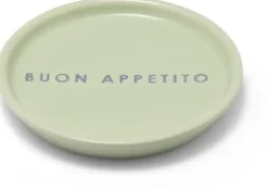 Vondels petit four bordje keramiek buon appetito 8.5x1cm light green