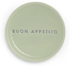 Vondels petit four bordje keramiek buon appetito 8.5x1cm light green