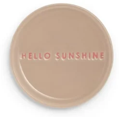 Vondels petit four bordje keramiek hello sunshine 8.5x1cm beige