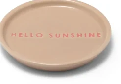 Vondels petit four bordje keramiek hello sunshine 8.5x1cm beige