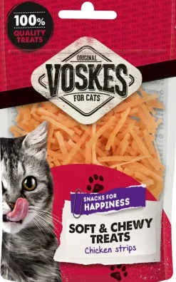 Voskes kattensnack kipfilet reepjes 60g