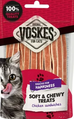 Voskes kattensnack kip sandwiches 60g