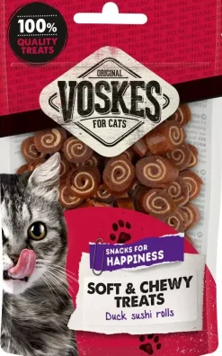 Voskes kattensnack Sushi Rolls eend 60g