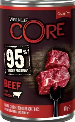 Wellness CORE hond 95% Single Protein rund & broccoli 400g