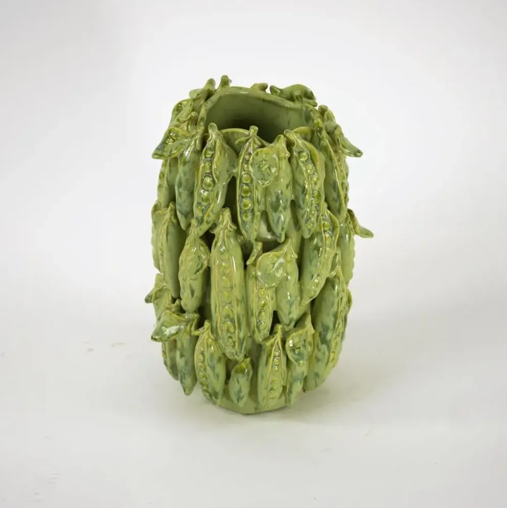 Werner Voss vaas keramiek erwt 21x21x31cm groen