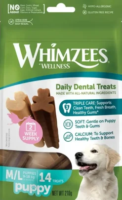 Whimzees Dental Sticks puppy 14 stuks M/L