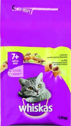 WHISKAS Droogvoer voor senior katten kip 1,9kg stazak