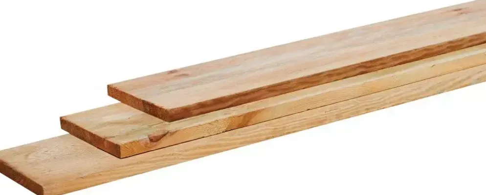 Woodvision grenen plank geschaafd 1.5x14x360 cm geïmpregneerd
