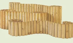 Woodvision Grenen Rolborder – Ø 5 x 20 x 250 cm – Groen Geïmpregneerd