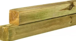 Woodvision grenen vierkante paal geschaafd 6.8x6.8x240 cm geïmpregneerd