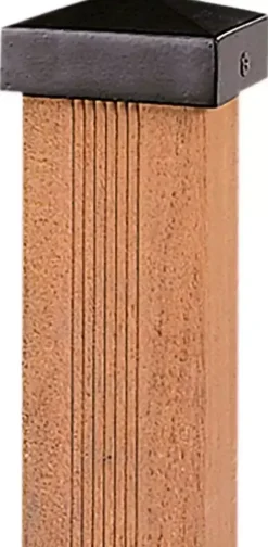 Woodvision paalornament piramide 9x9 cm metaal zwart