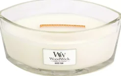 WoodWick ellipse candle white teak