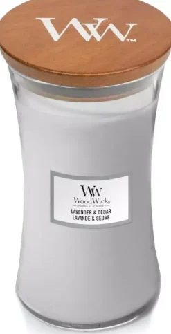 WoodWick large candle lavender & cedar