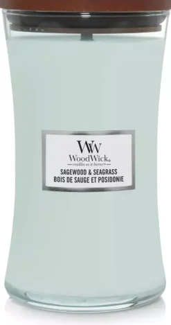 WoodWick large candle sagewood & seagrass