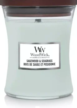 WoodWick medium candle sagewood & seagrass