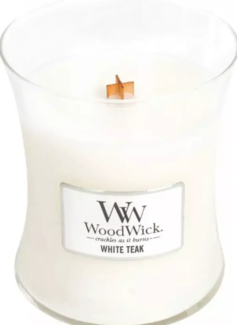 WoodWick medium candle white teak