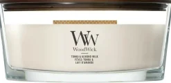 WoodWick Tonka & Almond Milk ellipse candle
