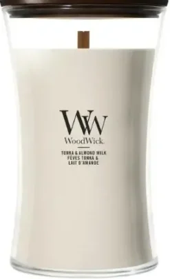 WoodWick Tonka & Almond Milk large candle