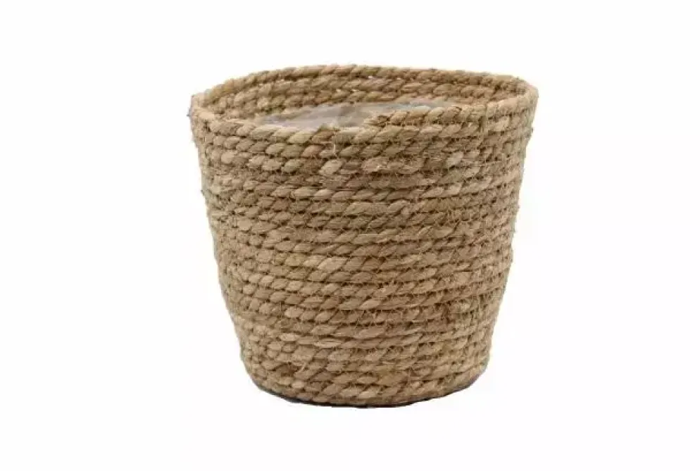 Zeegras plantenmand natural 22x18cm