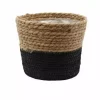 Zeegras plantenmand zwart 14x12cm